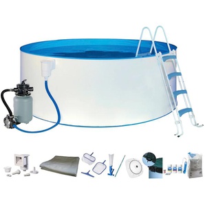 Rundpool MY POOL BWT Schwimmbecken Gr. Ø/B/H/L: 550 cm x Breite x Höhe 120 cm x Länge, 26000 l, weiß Rundpools Mit Stanzung in der Stahlwand für Einbauskimmer und Einlaufdüse