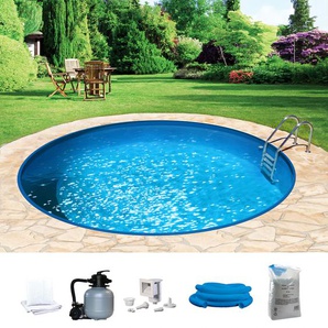 Rundpool MYPOOL Premium HOLIDAY Schwimmbecken Gr. Ø/B/H/L: 400 cm x Breite x Höhe 150 cm x Länge, 18 l, weiß Rundpools ØxH: 400 x 150 cm