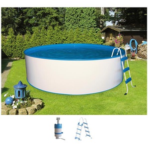 Rundpool MYPOOL Schwimmbecken Gr. Ø/B/H/L: 460 cm x Breite x Höhe 110 cm x Länge, 16000 l, weiß (weiß, blau) Rundpools ØxH: 460x110 cm