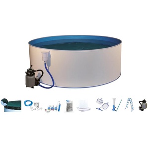 Rundpool MYPOOL Schwimmbecken Gr. Ø/B/H/L: 450 cm x Breite x Höhe 120 cm x Länge, 18000 l, weiß (weiß, blau) Rundpools ØxH: 450x120 cm