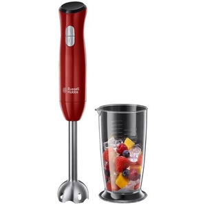 Russell Hobbs Stabmixer, Rot, Schwarz, Metall, Kunststoff, 6.4x41.3x8.9 cm, ergonomisches Design, Küchengeräte, Mixer