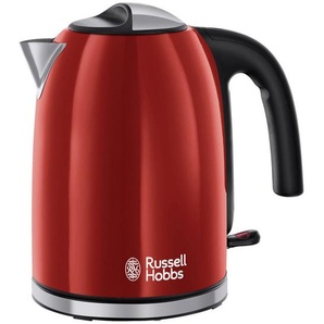 Russell Hobbs Wasserkocher Colours Plus+ 20412-70, Rot, Kunststoff, 1,7 L, 16.2x23.7x23.8 cm, automatische Abschaltung, manuelle Trockengehschutz, Überhitzungsschutz, 360°-Sockel, abgedecktes Heizelement, herausnehmbarer Filter, Küchengeräte, Wasserkocher
