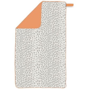 S. Oliver Sporthandtuch Sports, Grau, Natur, Orange, Textil, Animalprint, 90x180 cm, Oeko-Tex® Standard 100, Aufhängeschlaufe, strapazierfähig, schnelltrocknend, schadstoffgeprüft, Badtextilien, Handtücher