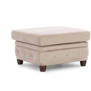 S-STYLE Chesterfield Hocker  Cleo Blink ¦ beige ¦ Maße (cm): B: 75 H: 45