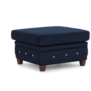 S-STYLE Chesterfield Hocker  Cleo Blink ¦ blau ¦ Maße (cm): B: 75 H: 45