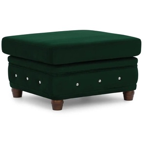 S-STYLE Chesterfield Hocker  Cleo Blink ¦ grün ¦ Maße (cm): B: 75 H: 45