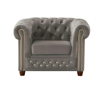S-STYLE Chesterfield Sessel Cleo Blink ¦ grau ¦ Maße (cm): B: 104 H: 72