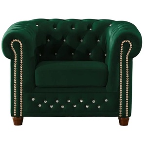 S-STYLE Chesterfield Sessel Cleo Blink ¦ grün ¦ Maße (cm): B: 104 H: 72