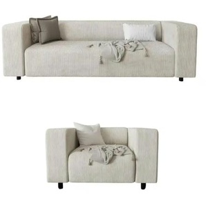 S-STYLE Polstergarnitur 3+1  Oskar ¦ beige ¦ Maße (cm): B: 175 H: 65