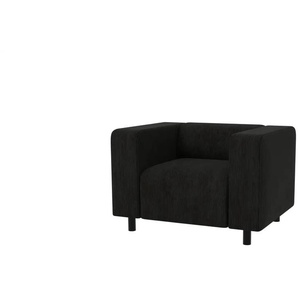 S-STYLE Sessel Oskar - schwarz - Materialmix - 95 cm - 65 cm | Möbel Kraft