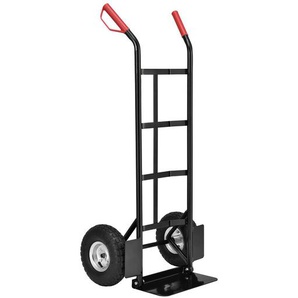 Sackkarre Basic in schwarz mit roten Griffen klappbar