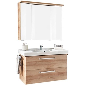 Sadena Badezimmer, Eiche, Holzwerkstoff, 2 Schublade(n) Schubladen, 92 cm, Made in Germany, hängend, Badezimmer, Badmöbelsets & Badmöbelserien, Badmöbel-Sets