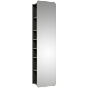 Sadena Badezimmerregal , Grau , Glas , 45x168x20.5 cm , Made in Germany , hängend , Badezimmer, Badezimmerregale, Badregale