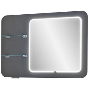 Sadena Badezimmerspiegel, Grau, Glas, Holzwerkstoff, 105x75x3.2 cm, Made in Germany, Facettenschliff, Badezimmer, Badezimmerspiegel, Badspiegel