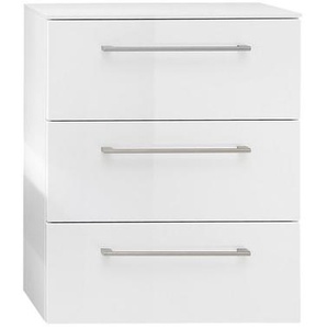 Sadena Highboard , Weiß , Holzwerkstoff , 3 Schubladen , 60x72x33 cm , Made in Germany , hängend , Badezimmer, Badezimmerspiegel, Badspiegel