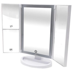 Sadena Kosmetikspiegel , Weiß , Kunststoff, Glas , rechteckig , 17.8x27.3x12 cm , Schlafzimmer, Spiegel, Schmink- & Kosmetikspiegel