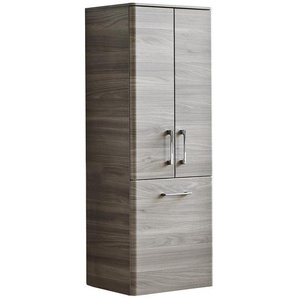 Sadena Midischrank , Grau , Metall , 2 Fächer , 45x121.2x33 cm , Made in Germany , Badezimmer, Badezimmerschränke, Midischränke