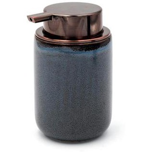 Sadena Seifenspender Abby, Braun, Dunkelgrau, Kunststoff, Keramik, 8x12.5x8 cm, Kunststoffpumpe, Spender problemlos zum Nachfüllen, Badaccessoires,