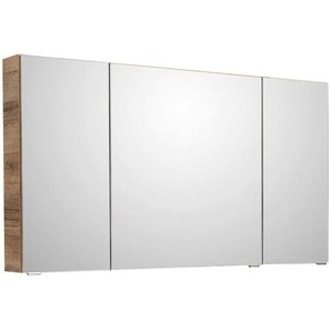 Sadena Spiegelschrank, Eiche, Glas, 6 Fächer, 120x70.3x17 cm, Made in Germany, Soft-Close-System, Badezimmer, Badezimmerspiegel, Spiegelschränke