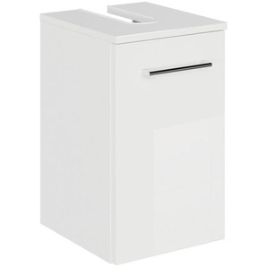 Sadena Waschbeckenunterschrank M-Plan, Weiß Hochglanz, Metall, 30x49.8x33.3 cm, Goldenes M, Made in Germany, Zusatzausstattung erhältlich, hängend,