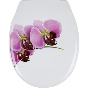 Sadena Wc-Sitz, Rosa, Weiß, Kunststoff, 37x3.5x46 cm, ISO 9001, Deckel mit Absenkautomatik, Badezimmer, WC Ausstattung, WC Sitze
