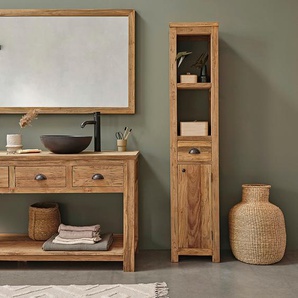 Säule aus massivem recyceltem Teakholz 170 cm