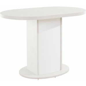 Säulen-Esstisch INOSIGN Apollon 1 Tische Gr. B/H/T: 110 cm x 75,5 cm x 70 cm, weiß (pinie weiß) Säulentische Breite 110 cm, oval