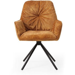 SalesFever Armlehnstuhl mit 360° Drehfunktion Samtvelours