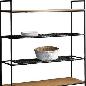 SalesFever Bücherregal, 2 Ablageböden aus mattschwarzem Polyrattan