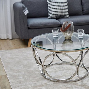 SalesFever Couchtisch, mit Design-Gestell aus Stainless Steel