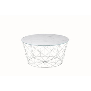 SalesFever Couchtisch mit Metallkorb Ø 80 cm