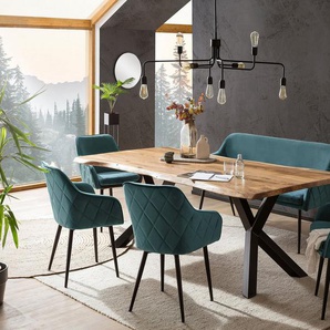 SalesFever Eckbankgruppe, (Set, 6-tlg), Rückenfläche mit aufwändiger Rautensteppung