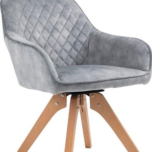 SalesFever Essgruppe, (5-tlg), Tischbreite 180 cm, Stühle 180° drehbar, mit Samtverlours