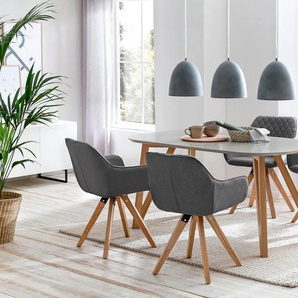 SalesFever Essgruppe, (Set, 5 tlg.), bestehend aus 4 modernen Polsterstühlen und einem 180 cm breiten Tisch