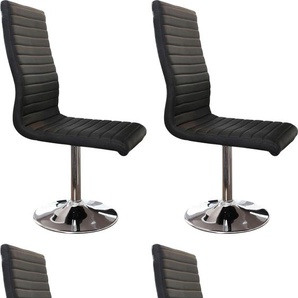 Esszimmerstuhl SALESFEVER Stühle Gr. B/H/T: 45 cm x 106 cm x 65 cm, 4 St., Kunstleder uni, Metall, schwarz (schwarz, chrom) Küchenstühle Stühle mit Drehfunktion