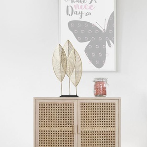 Kommode SALESFEVER Sideboards Gr. B/H/T: 67 cm x 65 cm x 36 cm, Kommode 67x36 cm Rattangeflecht, beige (natur) Türkommode Türkommoden Türfronten aus Rattangeflecht, Wiener Geflecht