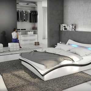 SalesFever Polsterbett, mit LED-Beleuchtung im Kopfteil, Design Bett in moderner Optik