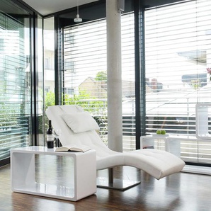 Relaxsessel SALESFEVER Sessel Gr. Kunstleder, Relaxfunktion, B/H/T: 60 cm x 40 cm x 200 cm, weiß Lesesessel und Relaxsessel mit Nackenkissen, Relaxliege modernem Metallfuß