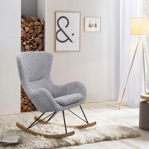 SalesFever Schaukelsessel, mit Bezug in Teddyfell Optik