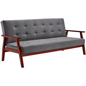 SalesFever Schlafsofa skandinavisch Samt Eukalyptus Massivholz