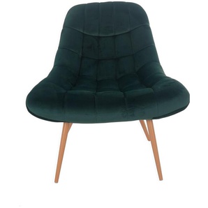 SalesFever Sessel XXL Samt/Holzoptik