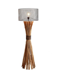 SalesFever Stehlampe Bailee, ohne Leuchtmittel, handgefertigt, Schirm im Rost-Look