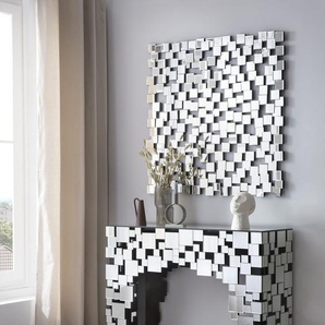 Wandspiegel SALESFEVER Spiegel Gr. B/H/T: 102 cm x 100 cm x 2,5 cm, silberfarben (silber, verspiegelt) Wandspiegel Mosaikdesign aus Spiegelglasquadraten