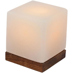 Salzkristall-Tischlampe HIMALAYA SALT DREAMS Kubus Lampen Gr. Höhe: 9 cm, weiß Dekoleuchten Handgefertigt aus Salzkristall - jeder Stein ein Unikat, H: ca.9 cm