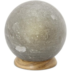 Salzkristall-Tischlampe HIMALAYA SALT DREAMS Planet Lampen grau Dekoleuchten Handgefertigt aus Salzkristall - jeder Stein ein Unikat, ca.3 kg