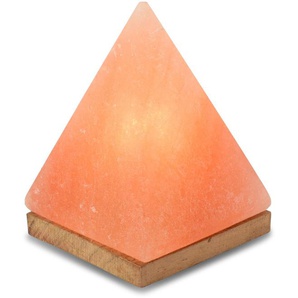 Salzkristall-Tischlampe HIMALAYA SALT DREAMS Pyramide Lampen Gr. Ø 12,5 cm Höhe: 17,5 cm, orange Dekoleuchten Handgefertigt - jeder Stein ein Unikat, H: ca. 17,5 cm