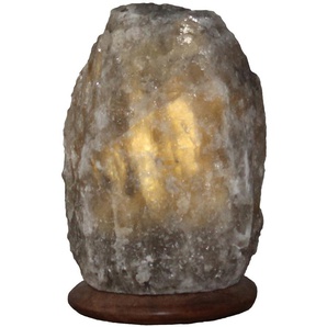 Salzkristall-Tischlampe HIMALAYA SALT DREAMS Rock Lampen Gr. Ø 12 cm Höhe: 18 cm, grau Dekoleuchten Handgefertigt - jeder Stein ein Unikat, H: ca.18 cm, ca. 2-3kg