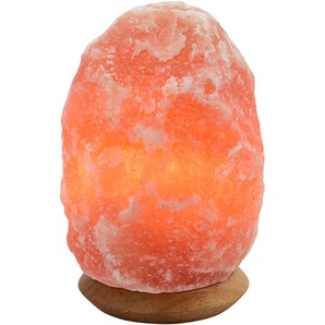 Salzkristall-Tischlampe HIMALAYA SALT DREAMS Rock Lampen Gr. Ø 12 cm Höhe: 18 cm, orange Dekoleuchten Handgefertigt - jeder Stein ein Unikat, H: ca.18 cm, ca. 2-3kg