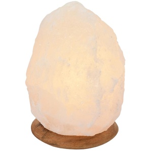 Salzkristall-Tischlampe HIMALAYA SALT DREAMS Rock Lampen Gr. Ø 12 cm Höhe: 18 cm, weiß Dekoleuchten Handgefertigt - jeder Stein ein Unikat, H: ca.18 cm, ca. 2-3kg