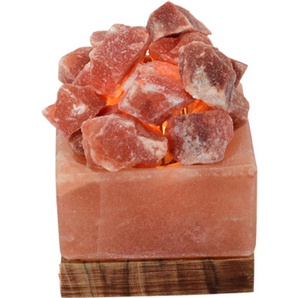Salzkristall-Tischlampe HIMALAYA SALT DREAMS Salzkristallschale Lampen Gr. Höhe: 10 cm, orange Dekoleuchten Handgefertigt aus Salzkristall - jeder Stein ein Unikat, H: ca.10 cm